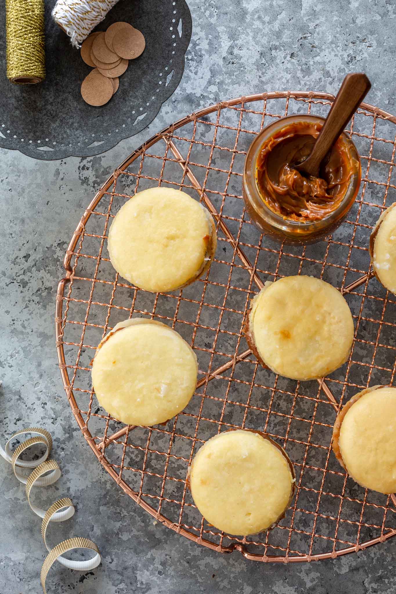 Brazilian wedding cookies on a cooling rack.