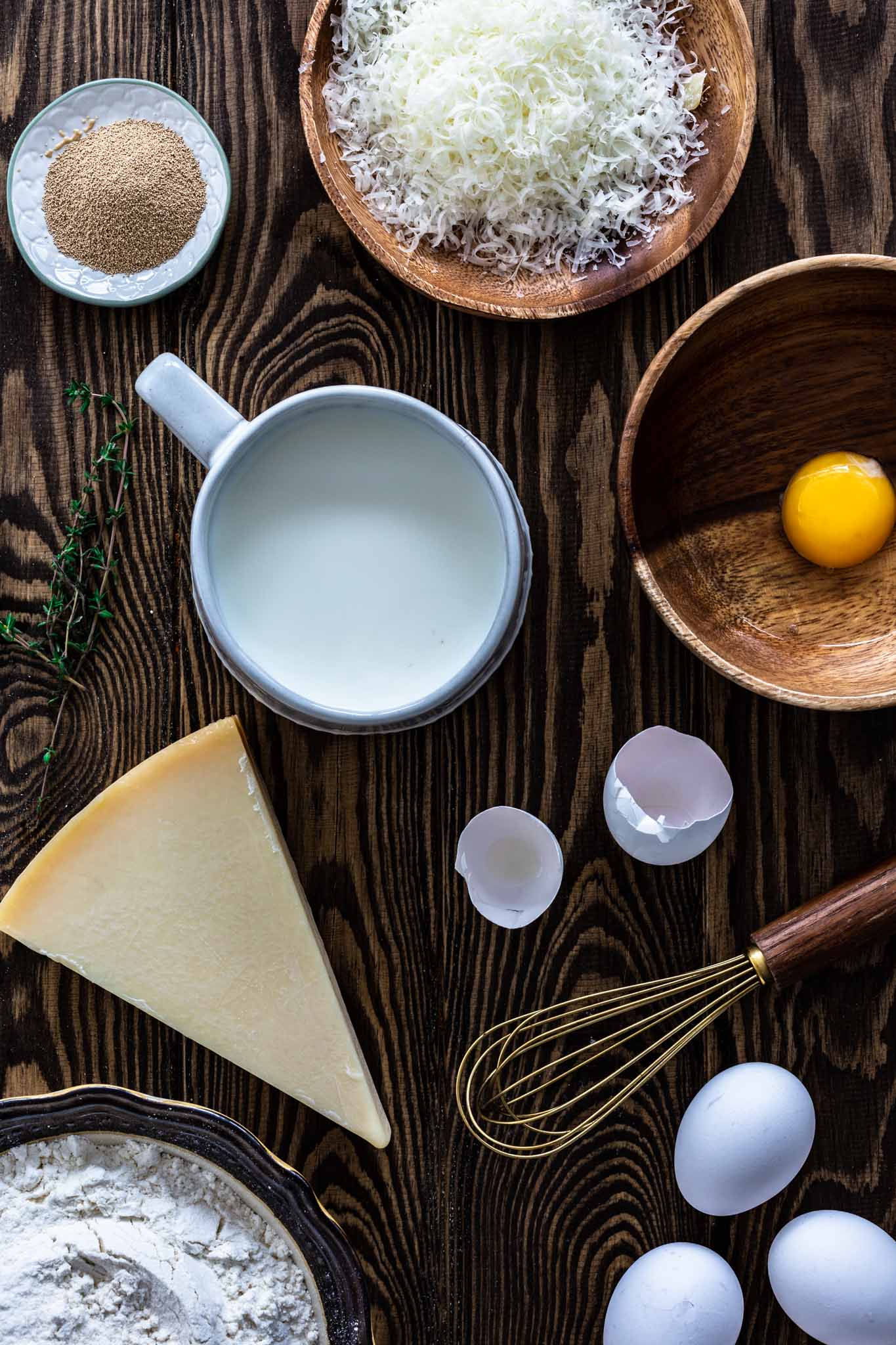 Ingredients for parmesan savory muffins