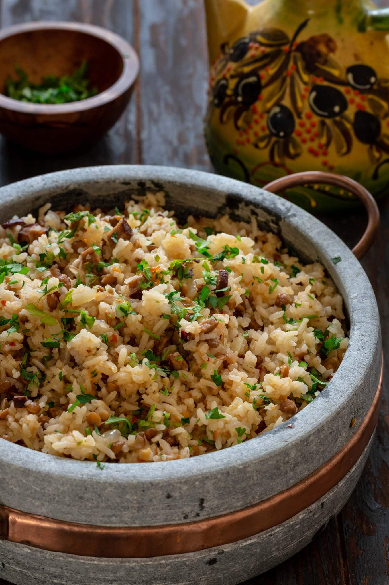 Dirty Rice with Sausage and Lentils made in one pot!