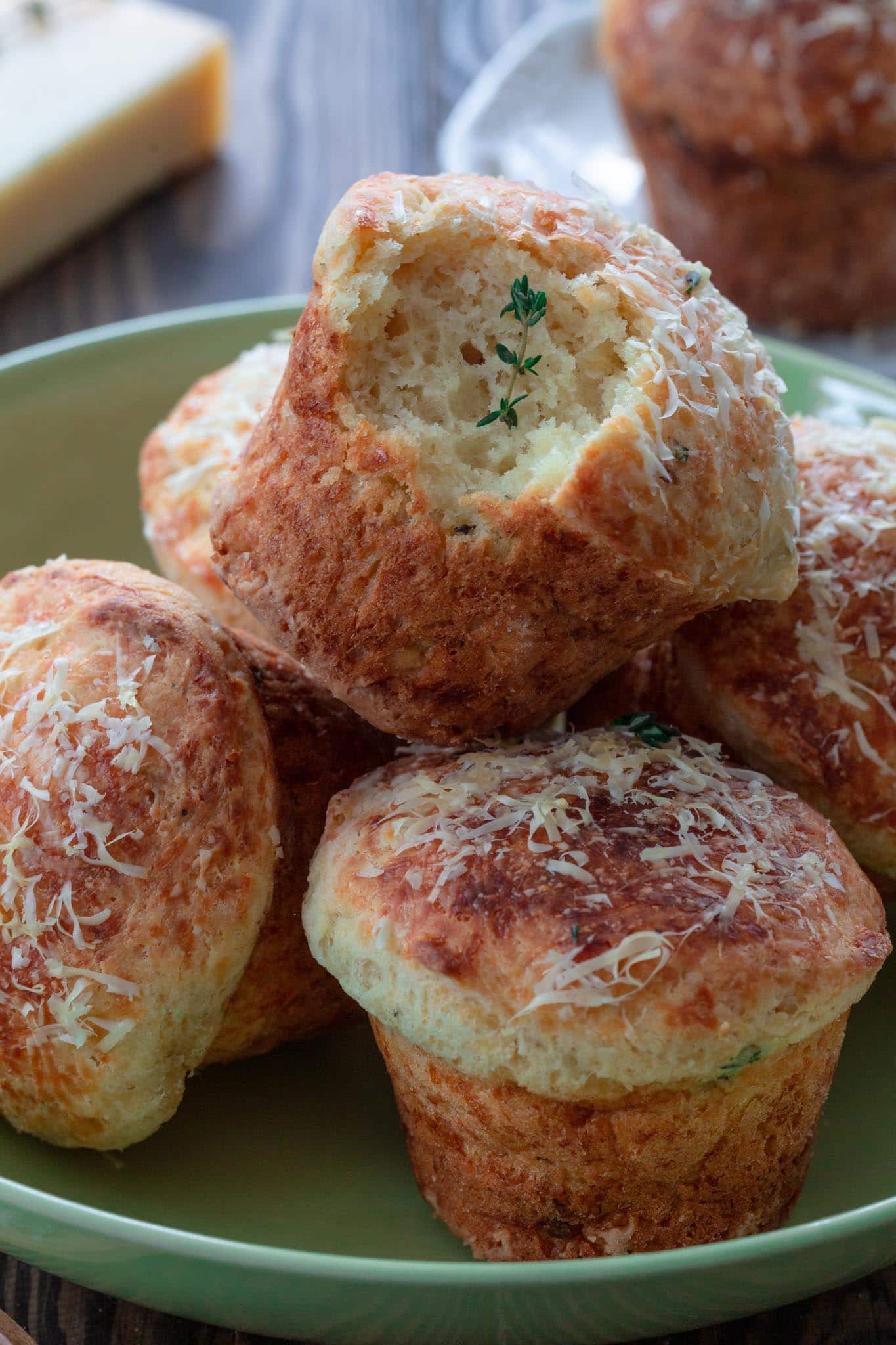 A pile of parmesan cheese muffins.