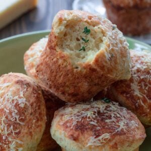 A close up of a parmesan muffin