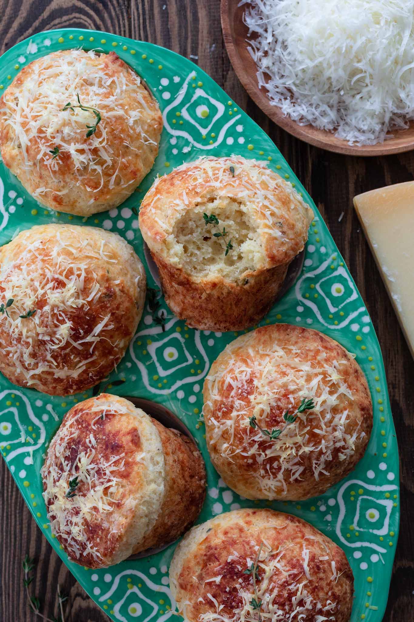 A tin of parmesan muffins