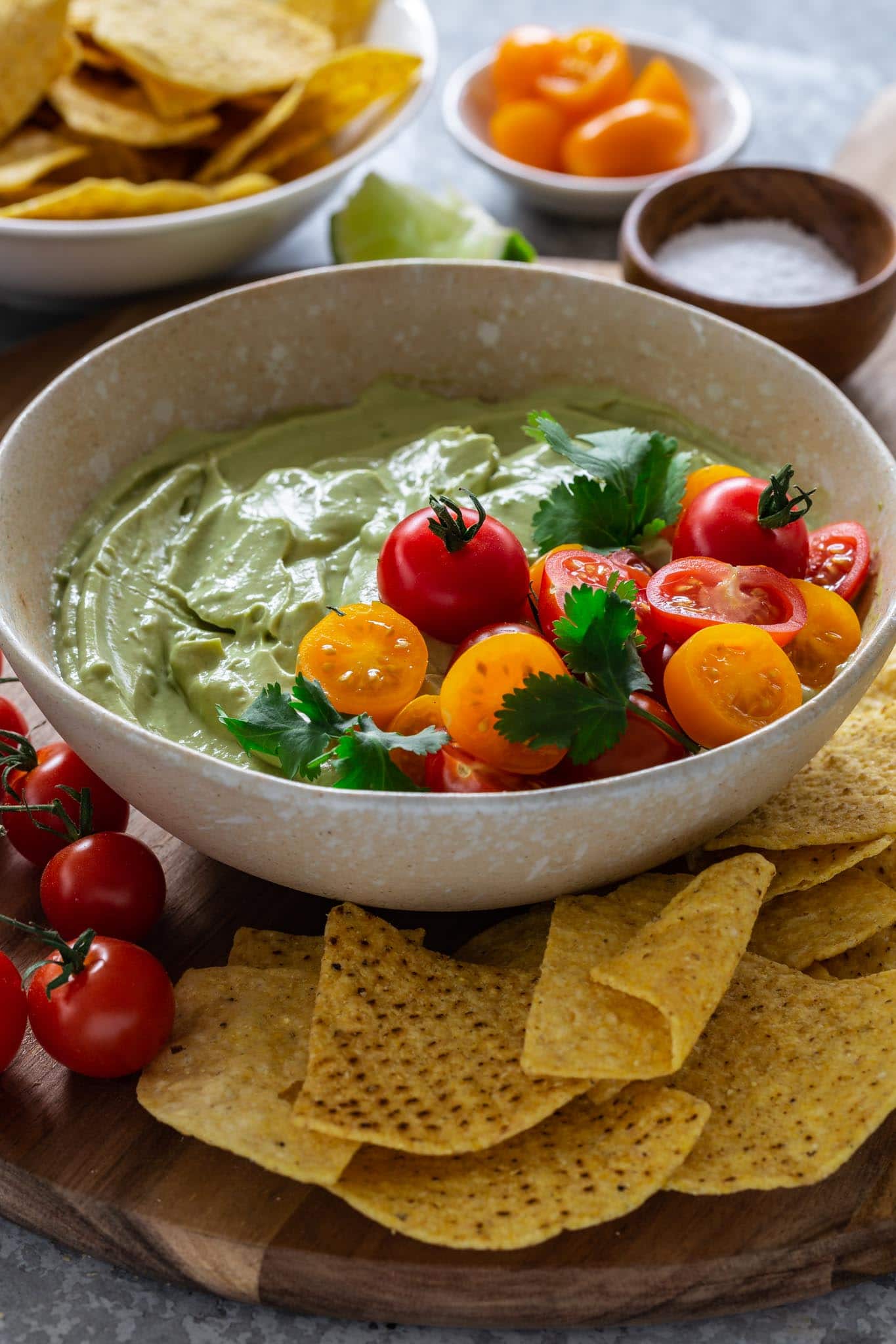 A bowl of creamy whipped avocado dip.