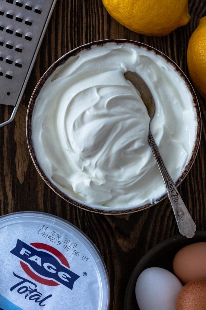 A bowl of creamy Greek yogurt.