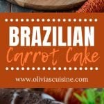 A collage of Brazilian carrot cake photos.