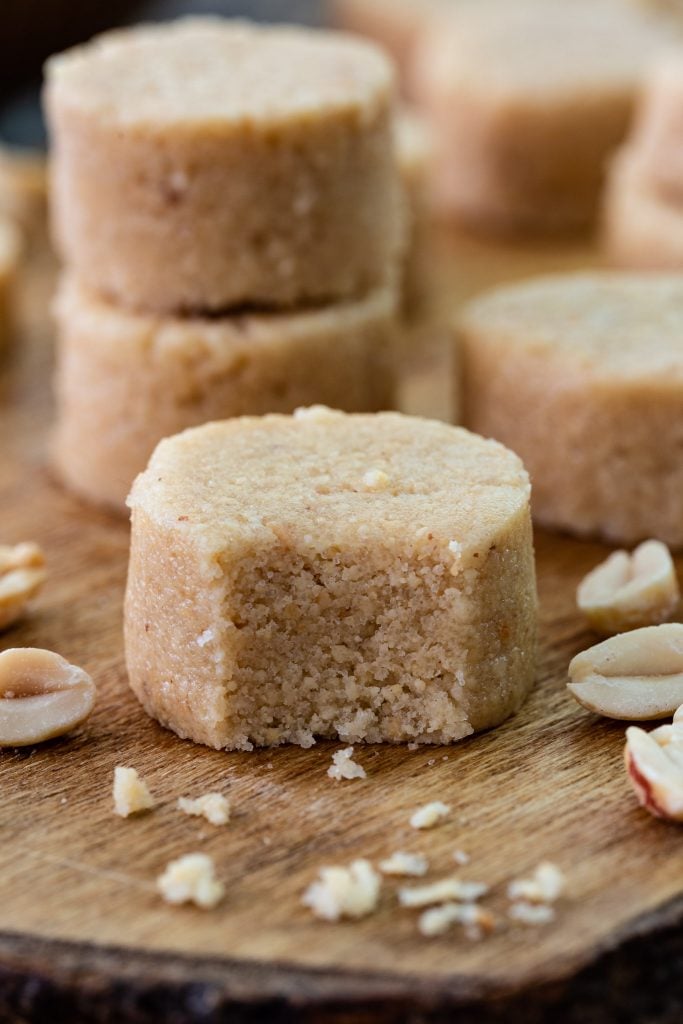 Paçoca - a Brazilian candy made of peanuts and sugar.