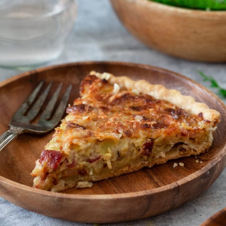 A slice of French Onion Tart