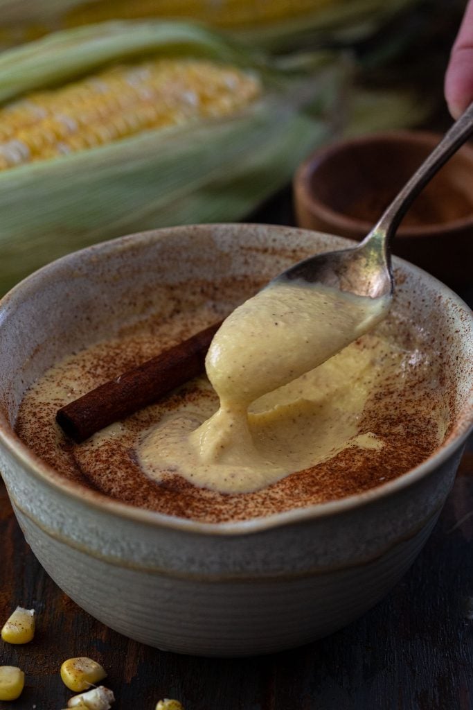 Creamy corn pudding can be served warm or cold