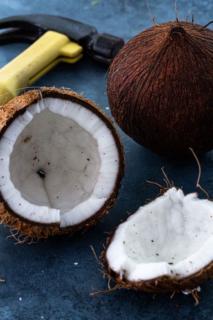 How to open fresh coconut using a hammer