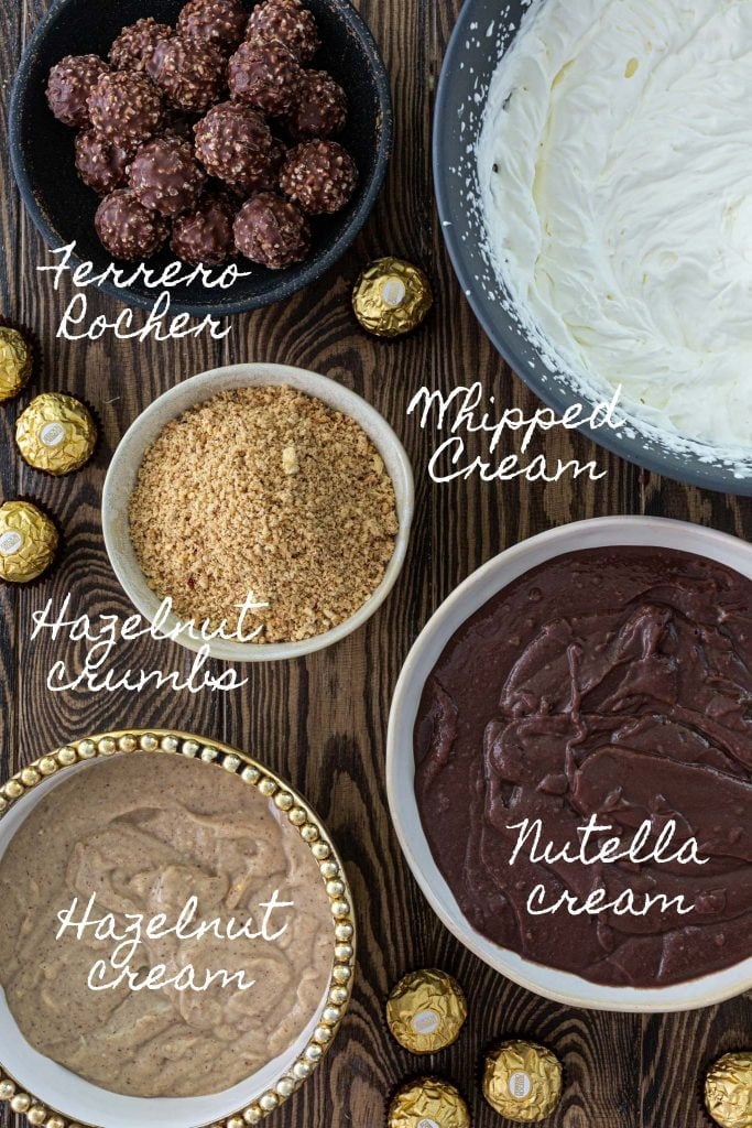 Ingredients for Ferrero Rocher Trifle