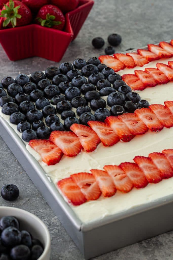 Berry decoration for flag cake