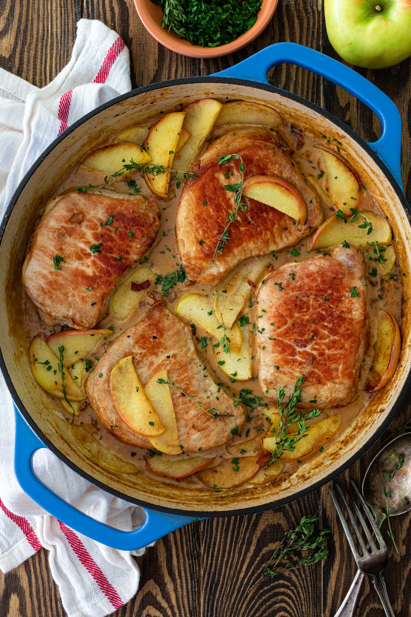 Pork Chops and Apples with Bacon Bourbon Sauce Olivia's Cuisine