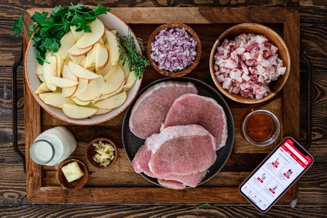 Pork Chops and Apples with Bacon Bourbon Sauce - 37