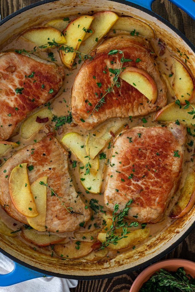 Pork Chops and Apples with Bacon Bourbon Sauce - 48