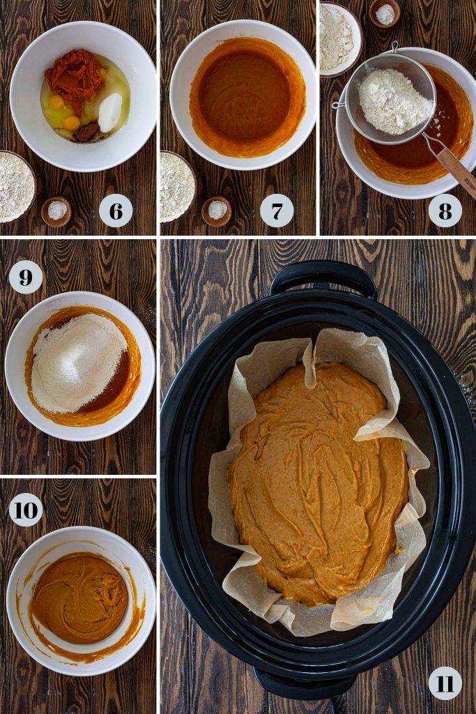 Steps to bake in the slow cooker.