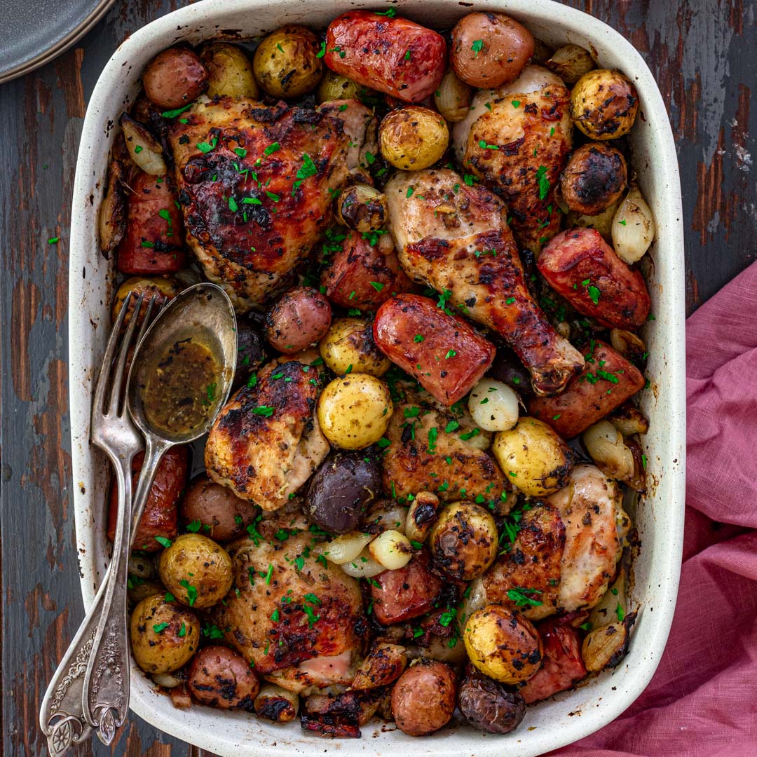 Oven Roasted Chicken, Sausage and Potatoes