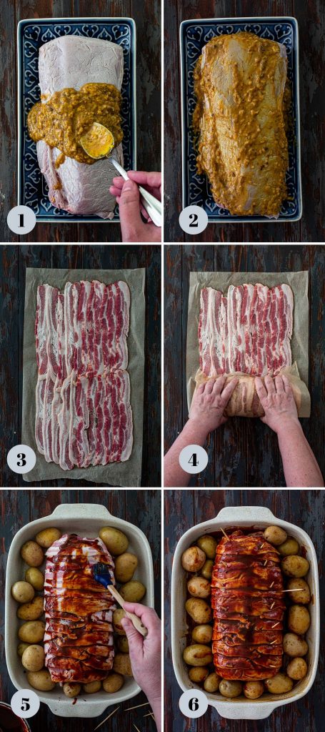Step by step photos to make pork roast.