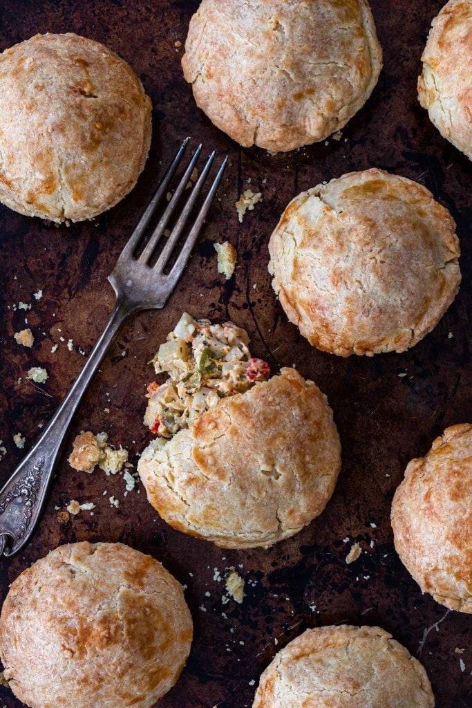 Savory mini pies filled with hearts of palm
