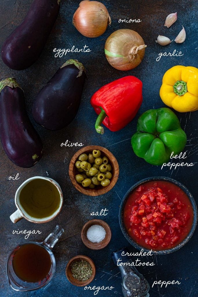 Ingredients for eggplant caponata