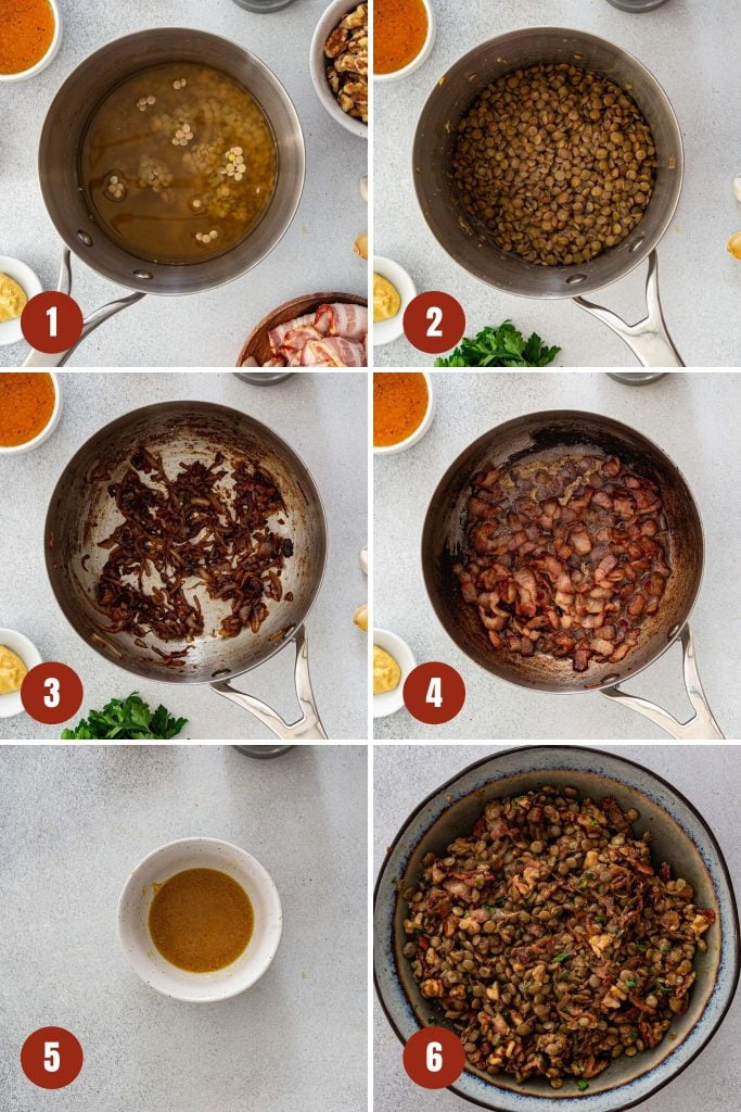 How to make warm lentil salad.