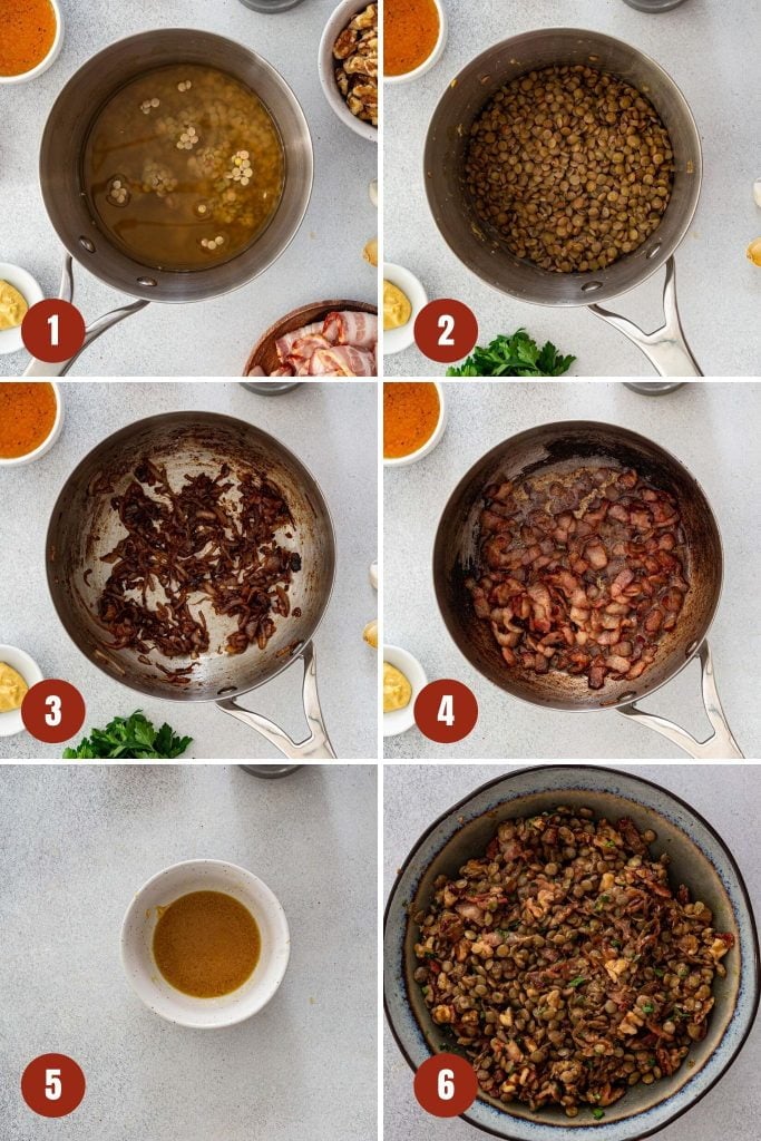 Warm Lentil Salad with Bacon and Walnuts - 82
