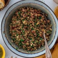 Warm Lentil Salad with Bacon and Walnuts - 54