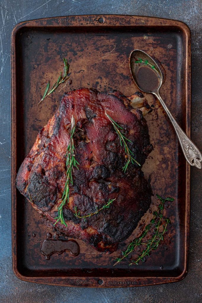 Roast Pork Shoulder with herbs.