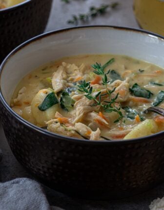 Creamy Leftover Turkey Soup with Gnocchi