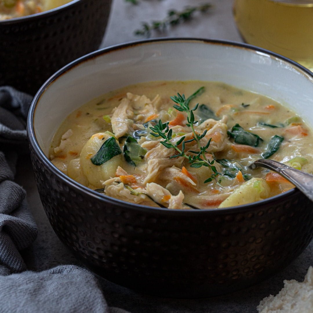 Creamy Leftover Turkey Soup with Gnocchi