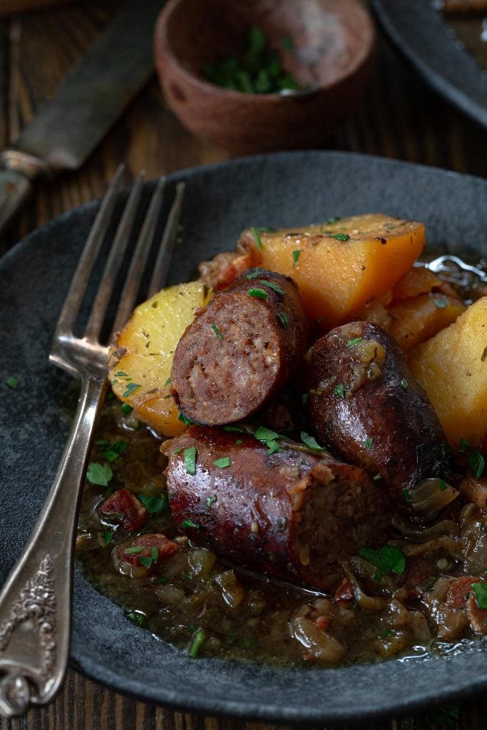 A plate of Dublin Coddle.