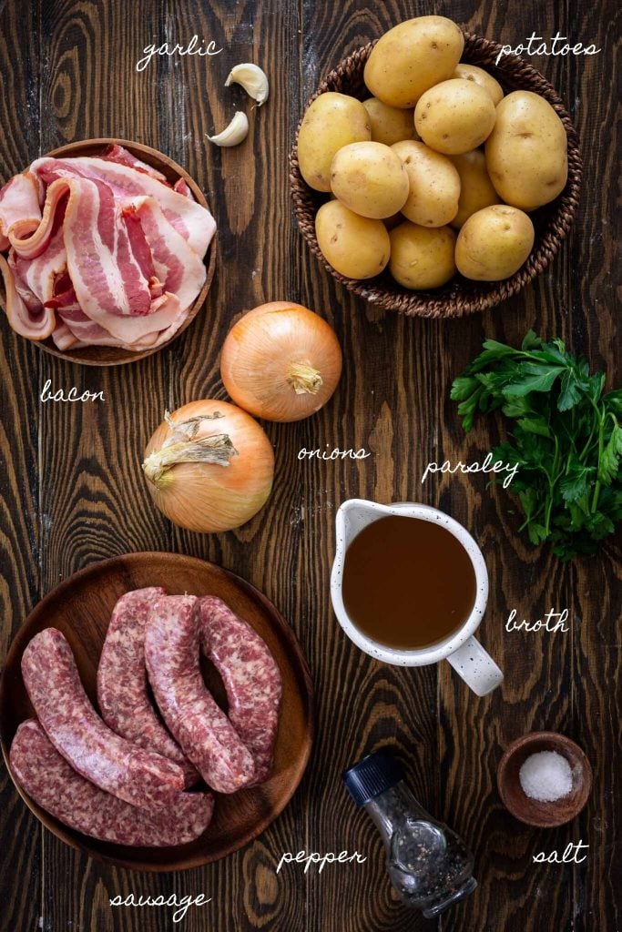 Ingredients to make Dublin Coddle.