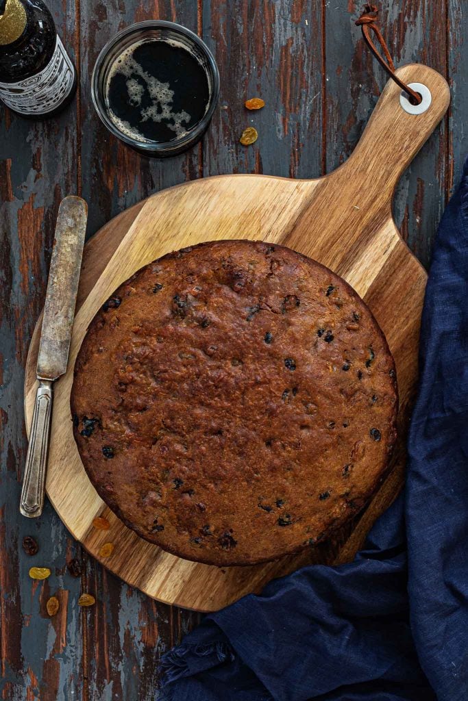 Fruit cake made with porter ale.