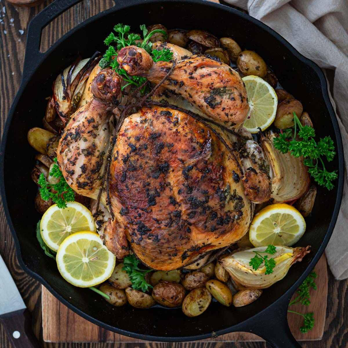 Herb and Lemon Roasted Chicken - Olivia's Cuisine