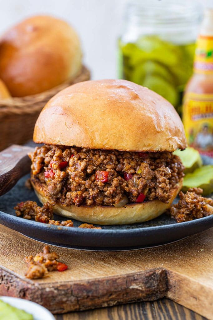 A sloppy Joe sandwich.