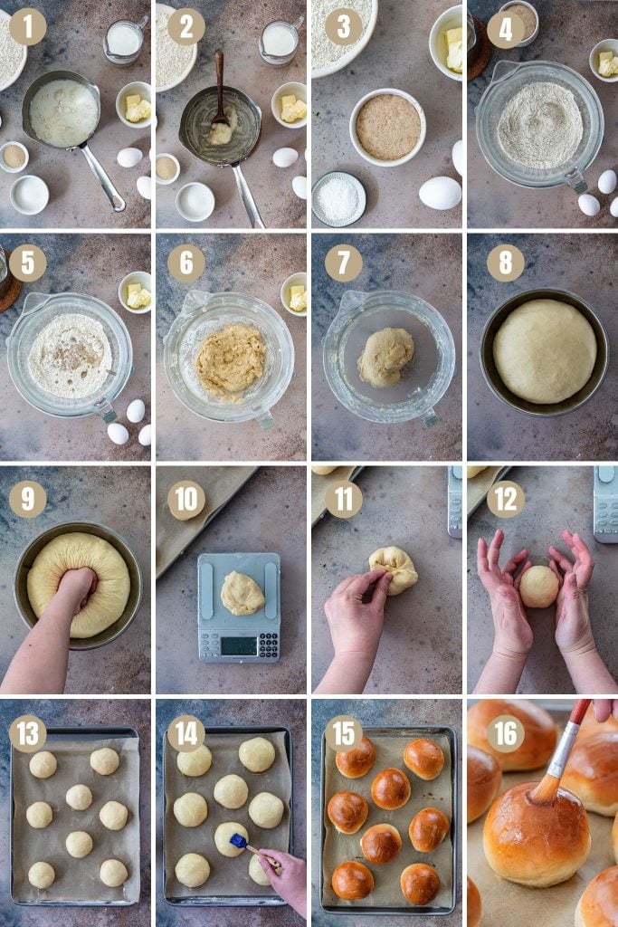 Brioche buns recipe step by step instructions.