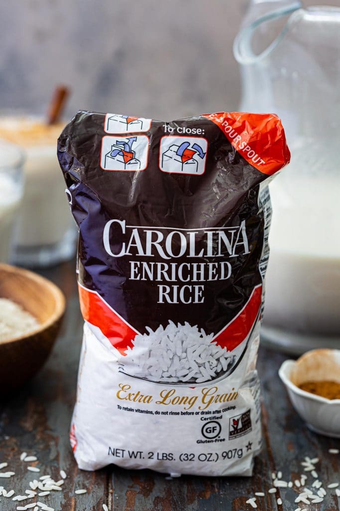 A pack of Carolina Rice.