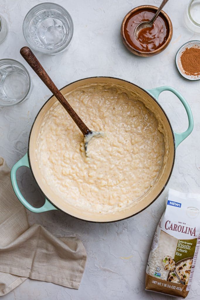 A pot of rice pudding.