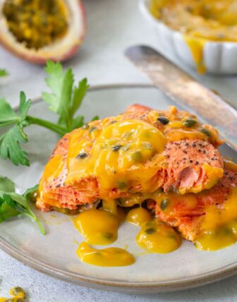 Pan Fried Salmon with Passion Fruit Sauce