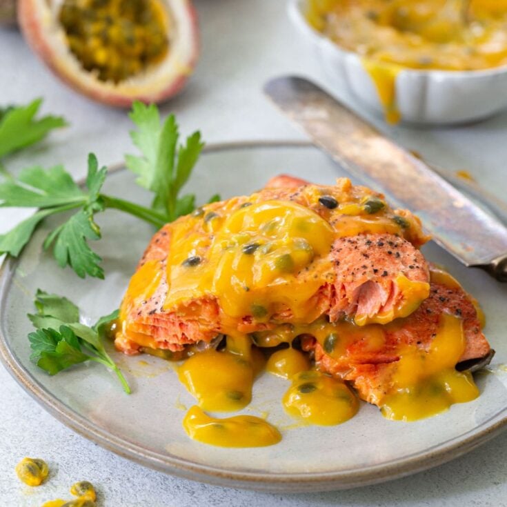 Pan Fried Salmon with Passion Fruit Sauce Olivia's Cuisine
