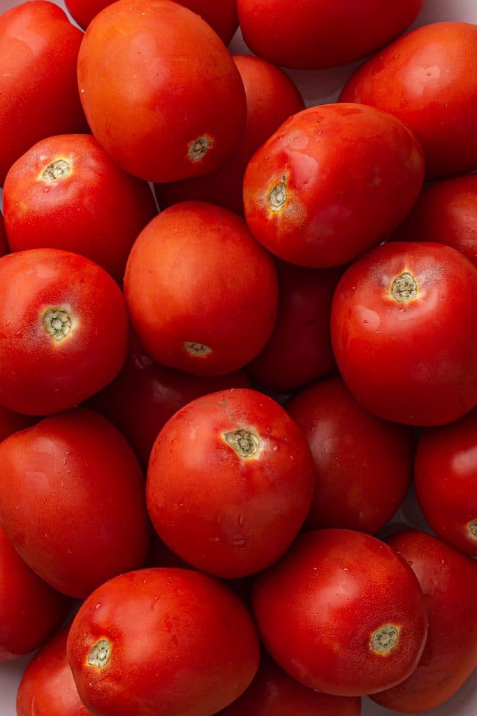 A photo of Roma tomatoes.