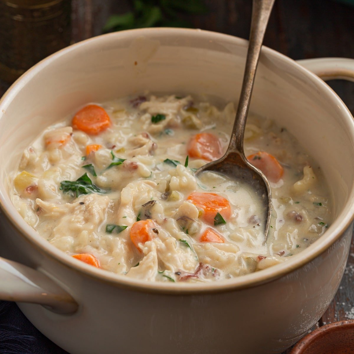 Creamy Chicken and Rice Soup Recipe - Olivia's Cuisine