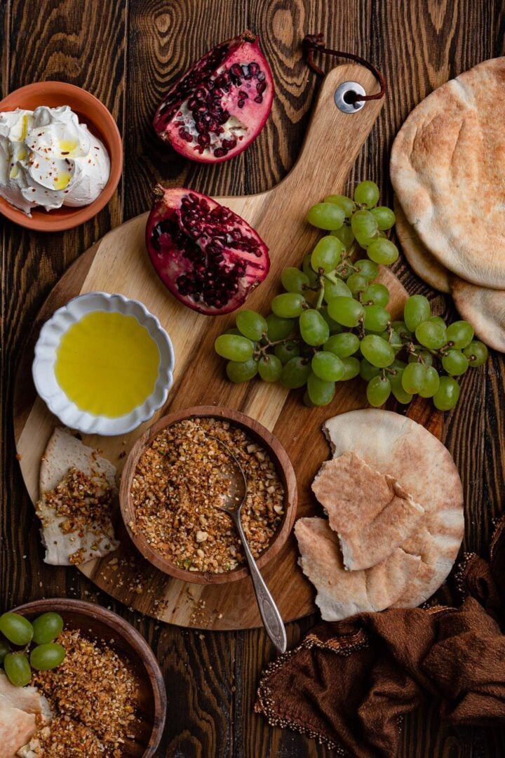 A Middle Eastern inspired appetizer board.