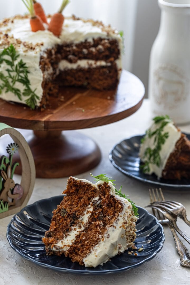 A big slice of carrot cake.