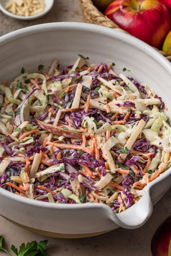 A bowl of apple slaw.