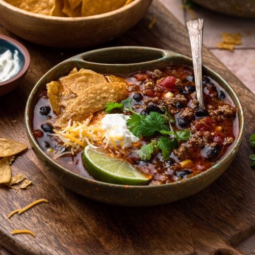 Taco Soup (Easy Ground Beef Soup) - Olivia's Cuisine