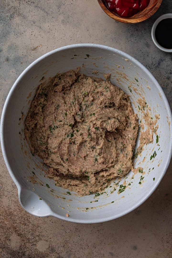 The turkey meatloaf mixture.