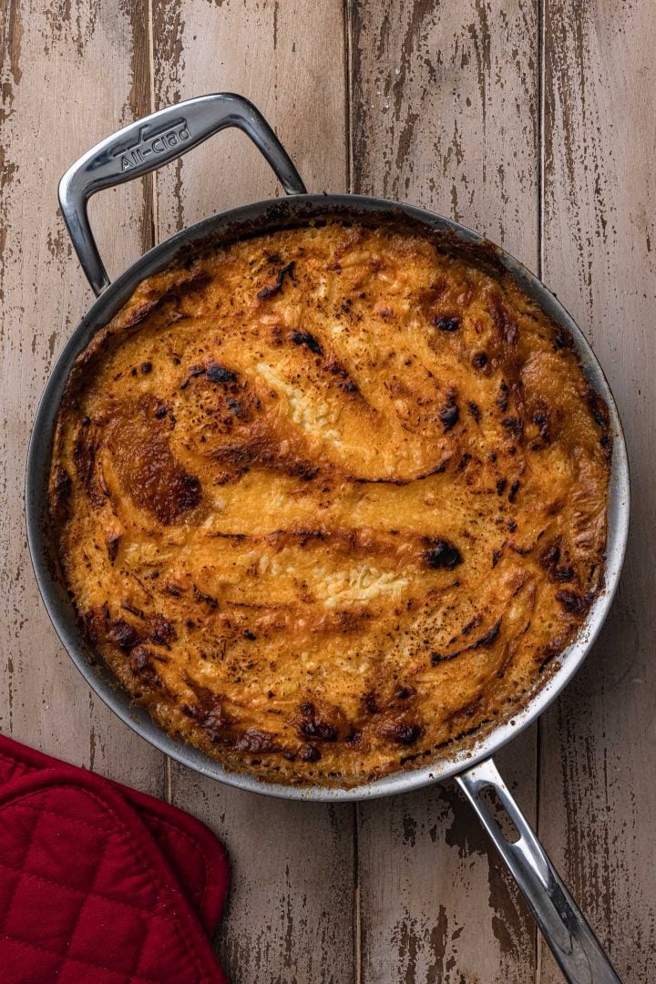 Shepherd's pie right out of the oven.