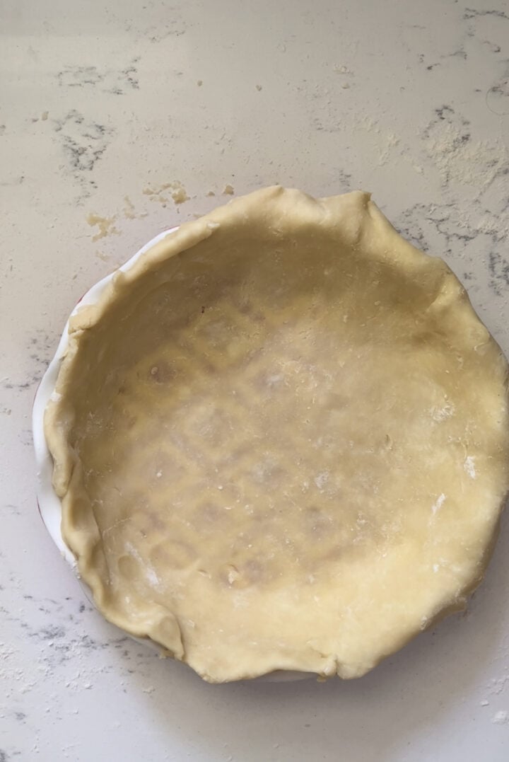 Pie crust in pie dish.