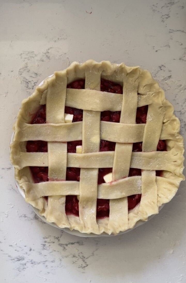 Pie ready to be baked.