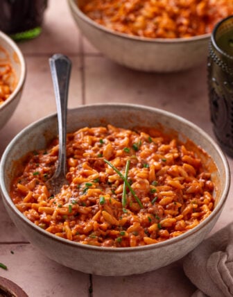 Creamy Ground Beef Orzo